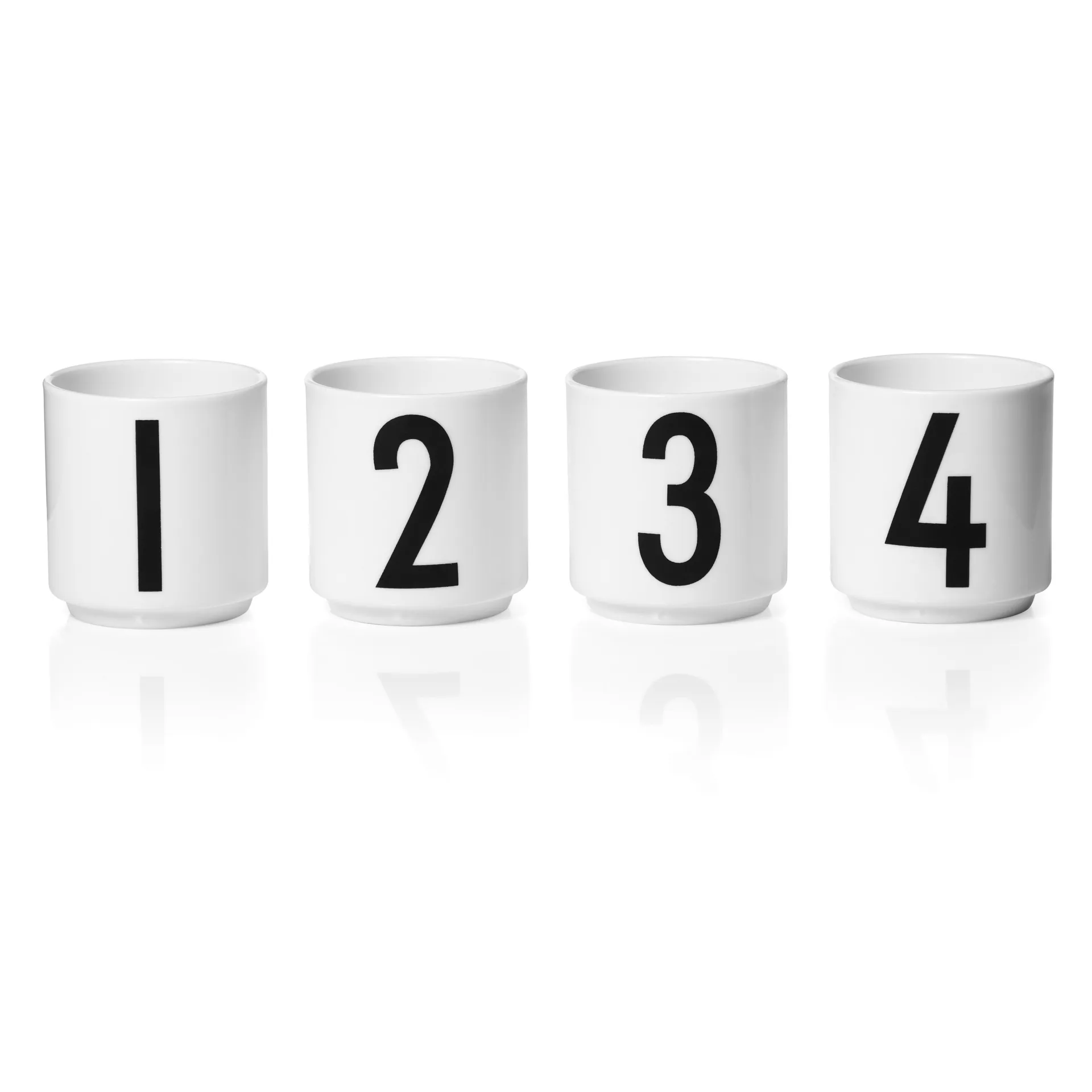 4 Tazas espresso Design Letters, White Design Letters