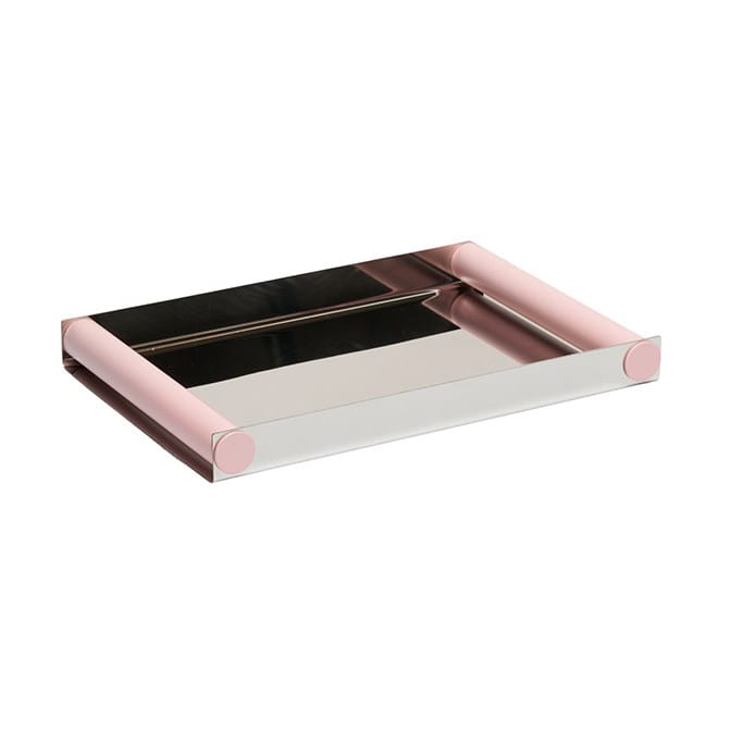 Bandeja Ray tray disco 20,5x30 cm - Creole pink-acero inoxidable - Design Letters