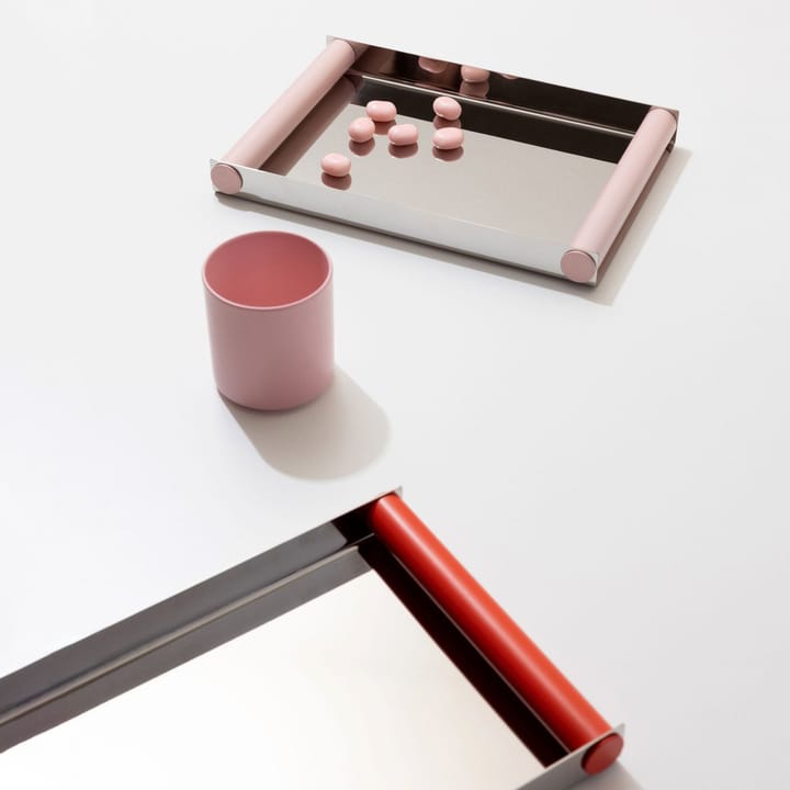 Bandeja Ray tray disco 20,5x30 cm, Creole pink-acero inoxidable Design Letters