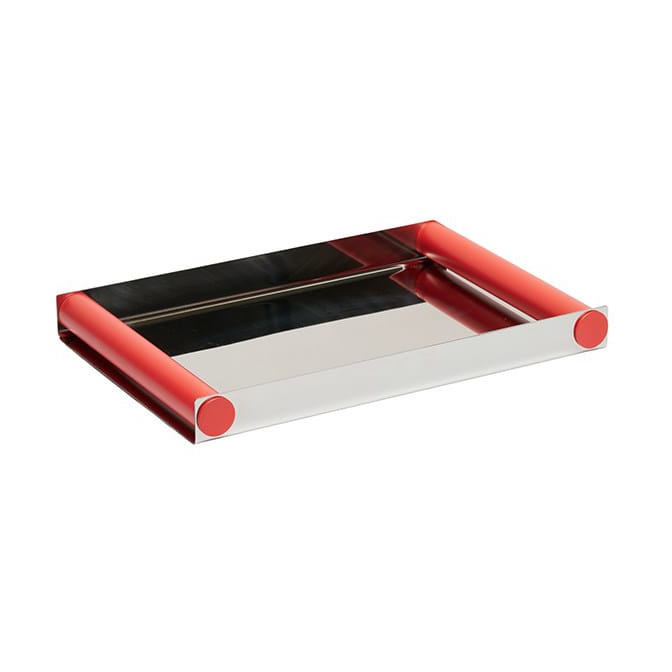 Bandeja Ray tray disco 20,5x30 cm - Red coral-acero inoxidable - Design Letters