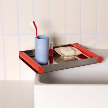 Bandeja Ray tray disco 20,5x30 cm - Red coral-acero inoxidable - Design Letters