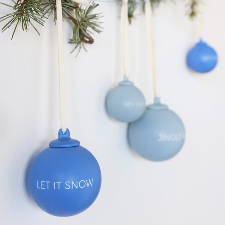 Bola de navidad XMAS Stories Ø4 cm 4 unidades, Cobalt blue-light blue Design Letters