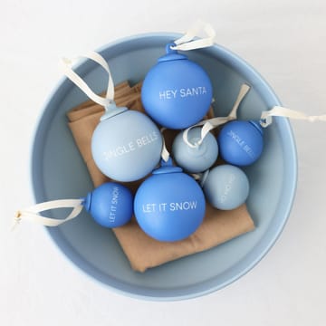 Bola de navidad XMAS Stories Ø4 cm 4 unidades - Cobalt blue-light blue - Design Letters