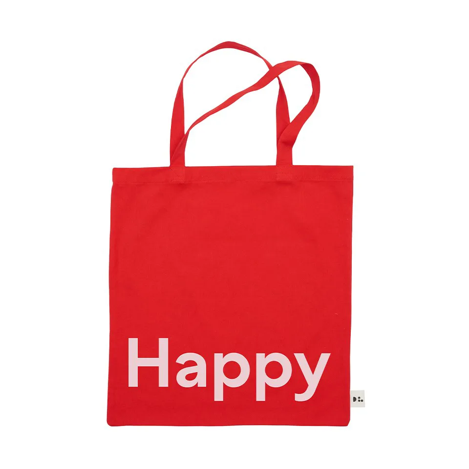 Bolsa Tote de Design Letters, Happy-rojo Design Letters