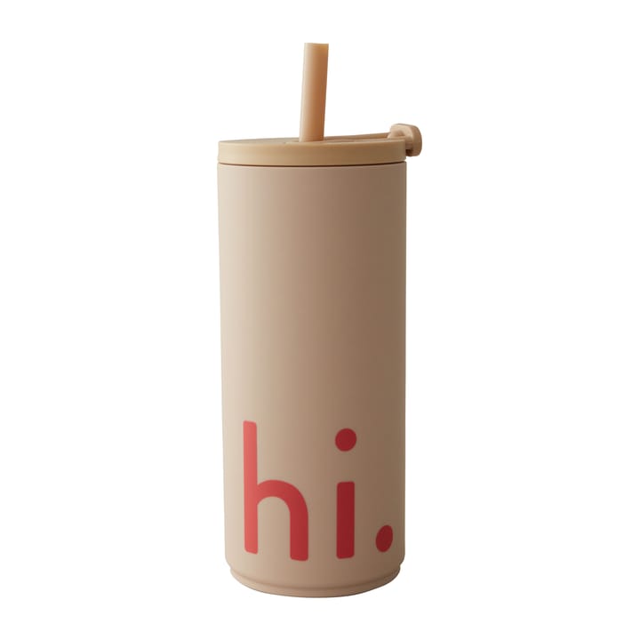 Botella termo con pajita Travel Life 50 cl - Hi-beige - Design Letters