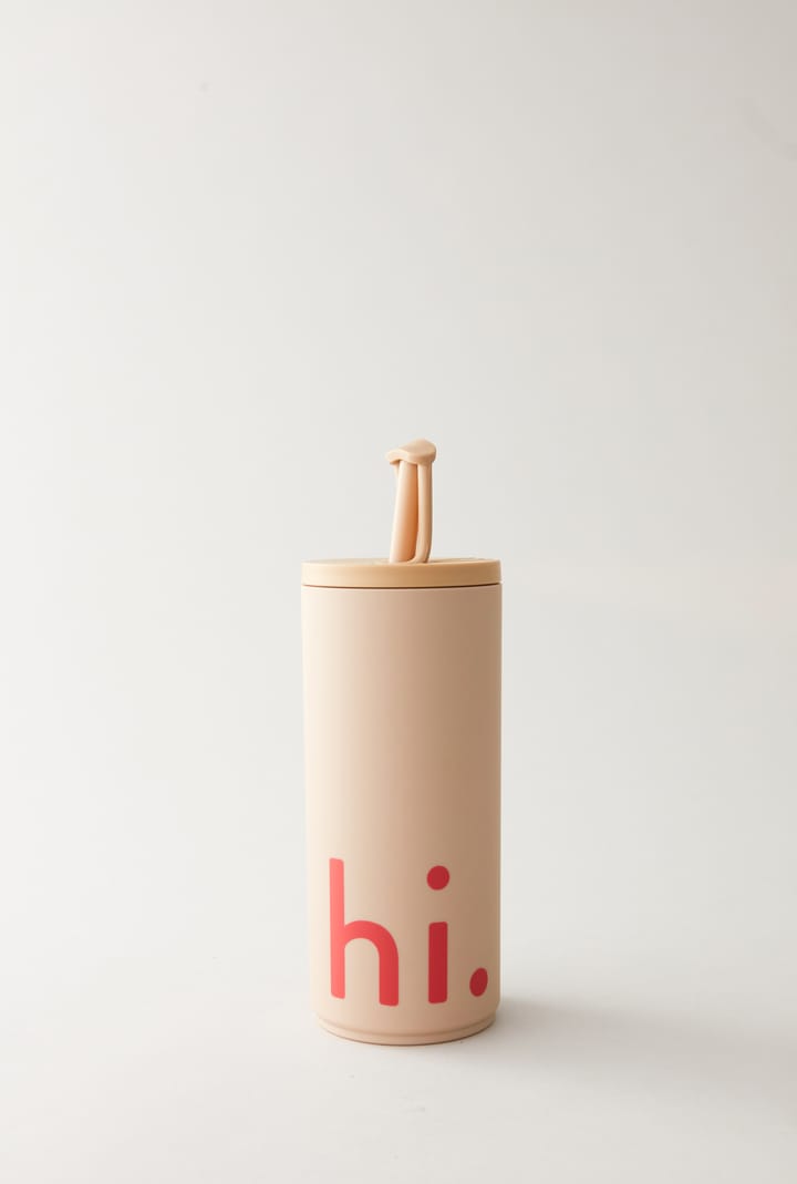 Botella termo con pajita Travel Life 50 cl, Hi-beige Design Letters