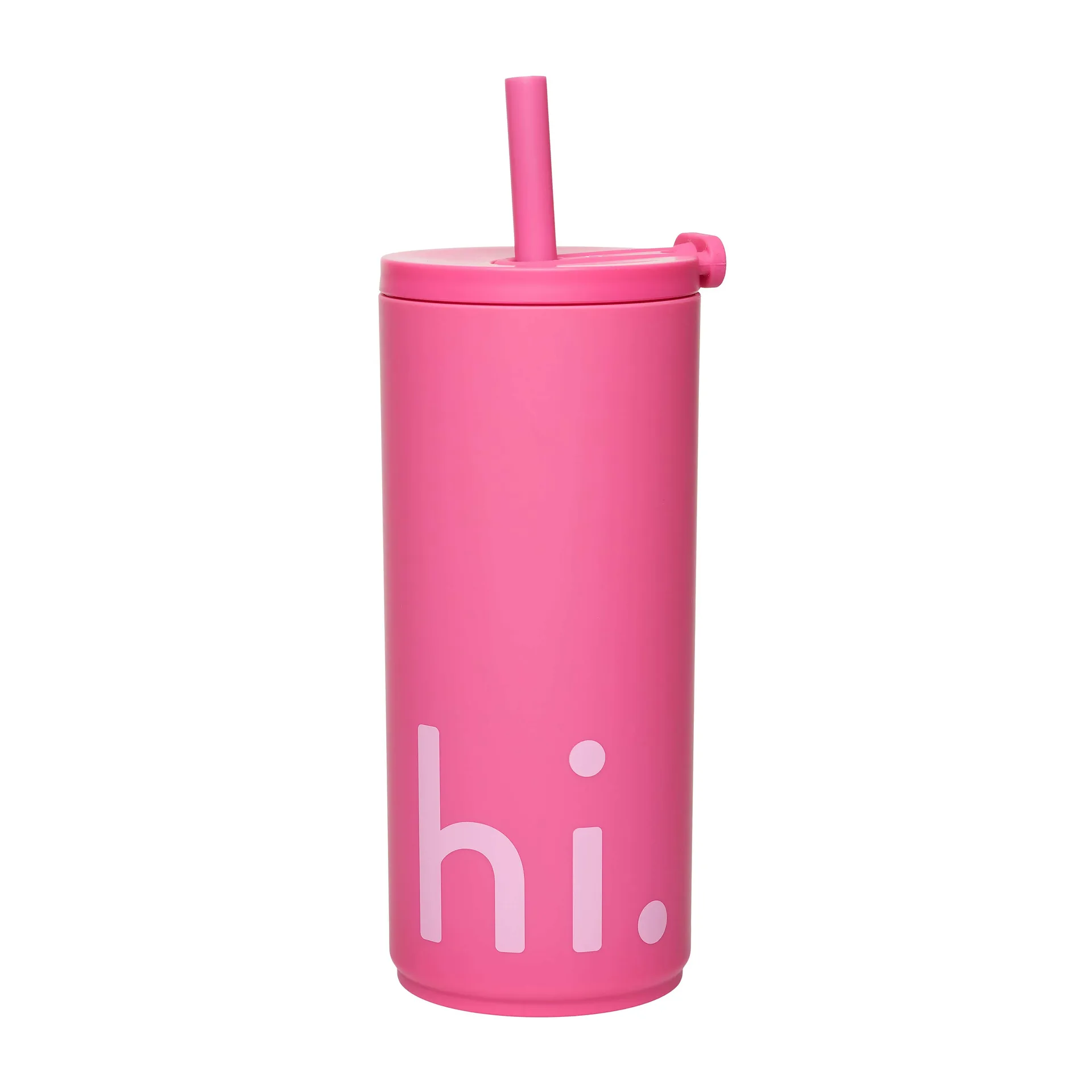 Botella termo con pajita Travel Life 50 cl, Hi-cherry pink Design Letters