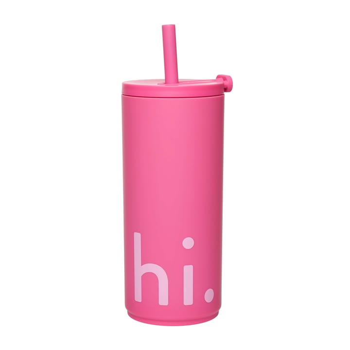Botella termo con pajita Travel Life 50 cl - Hi-cherry pink - Design Letters