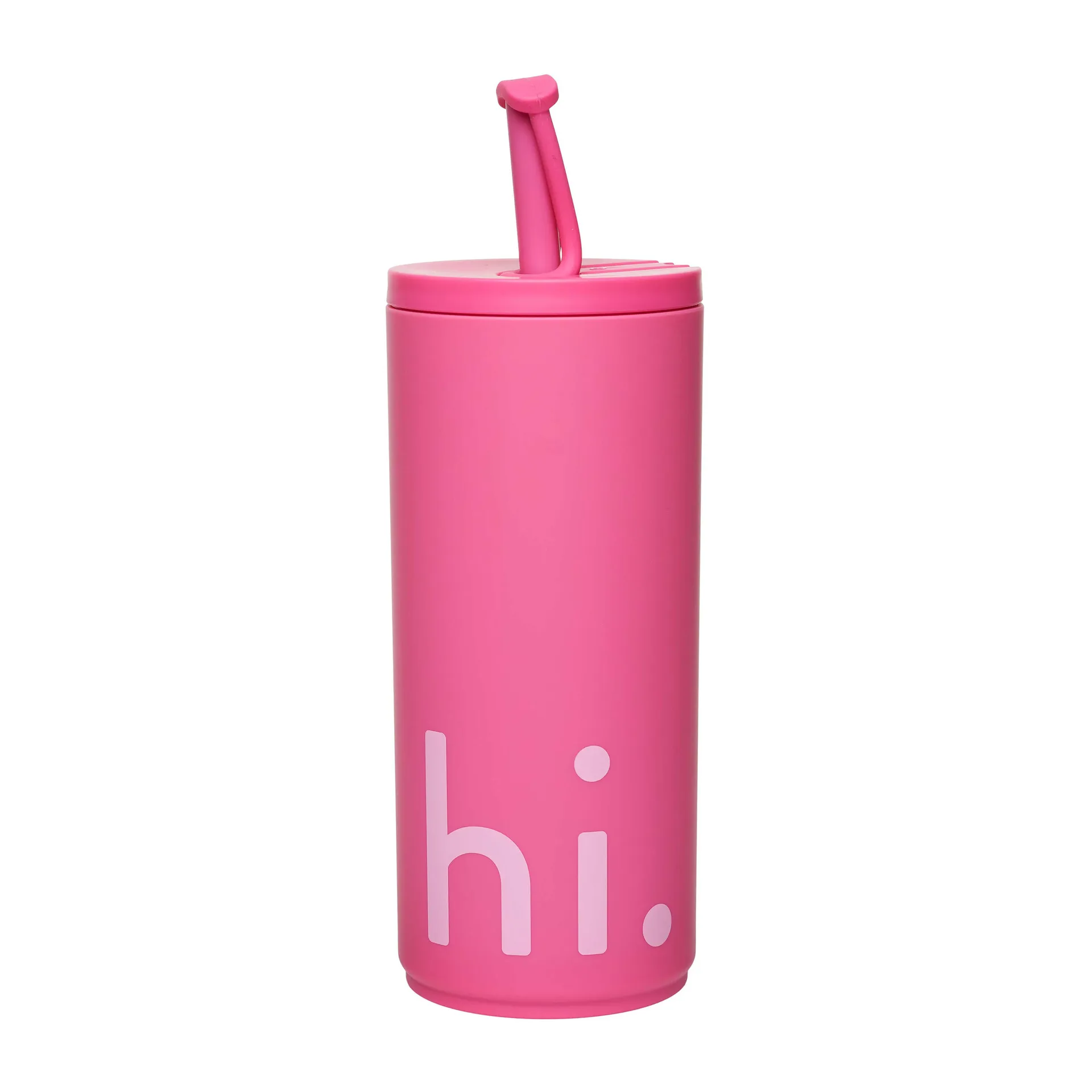 Botella termo con pajita Travel Life 50 cl, Hi-cherry pink Design Letters