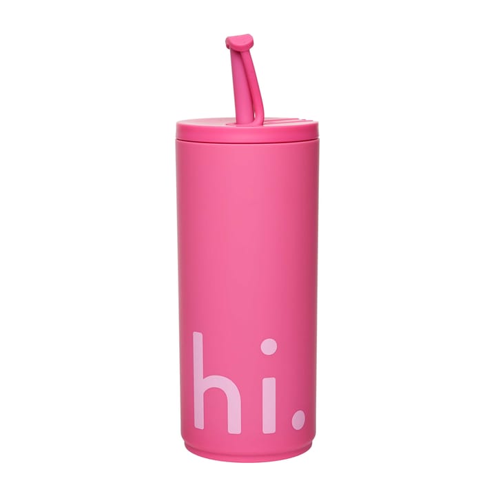 Botella termo con pajita Travel Life 50 cl - Hi-cherry pink - Design Letters