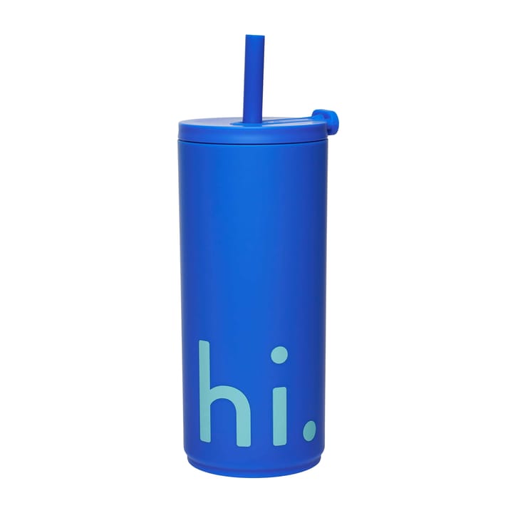 Botella termo con pajita Travel Life 50 cl - Hi-cobalt blue - Design Letters