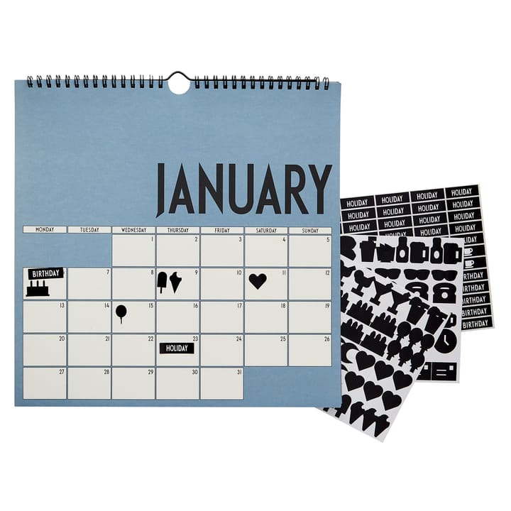 Calendario de pared 2020 Design Letters, azul Design Letters