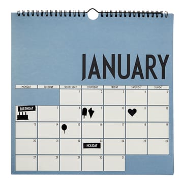 Calendario de pared 2020 Design Letters - azul - Design Letters