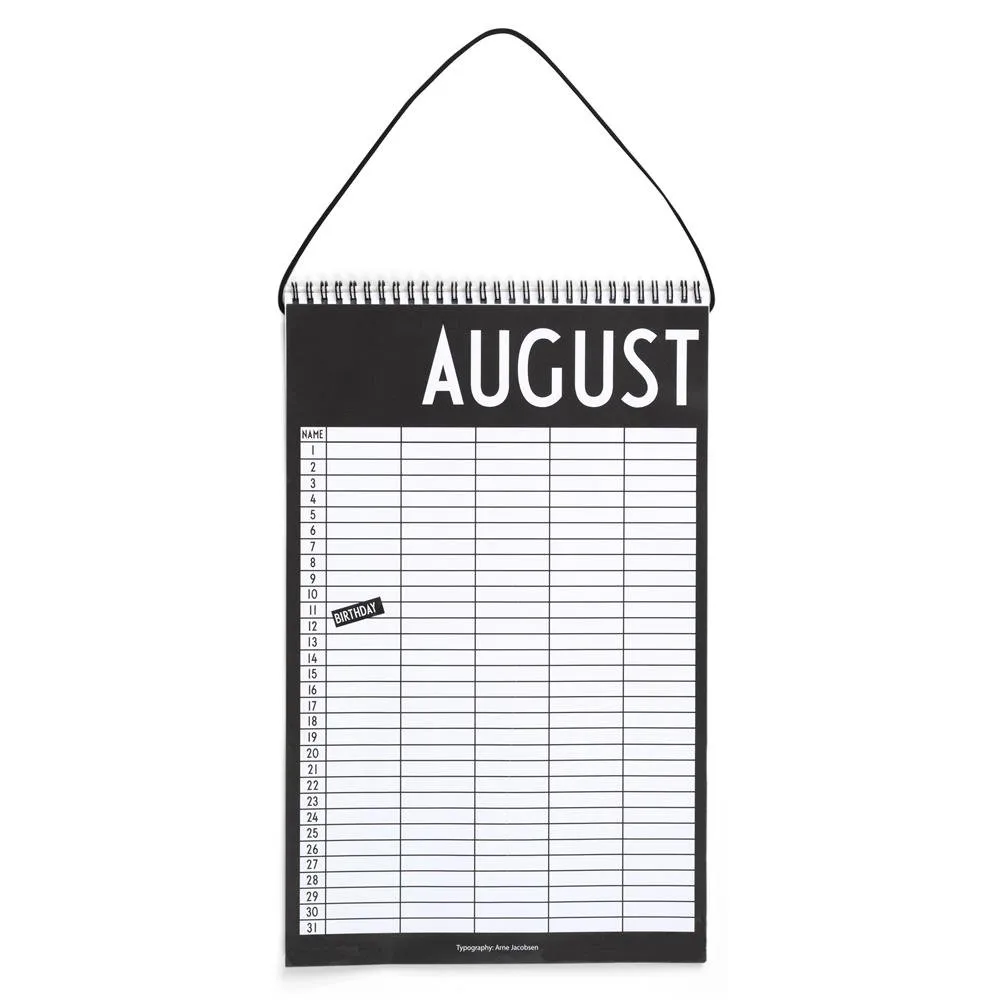 Calendario Design Letters, Black Design Letters