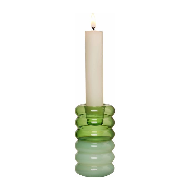 Candelabro Hoop Ø3,5x9 cm, Green-milky green Design Letters