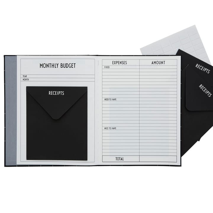 Cuaderno budget Design Letters, negro Design Letters