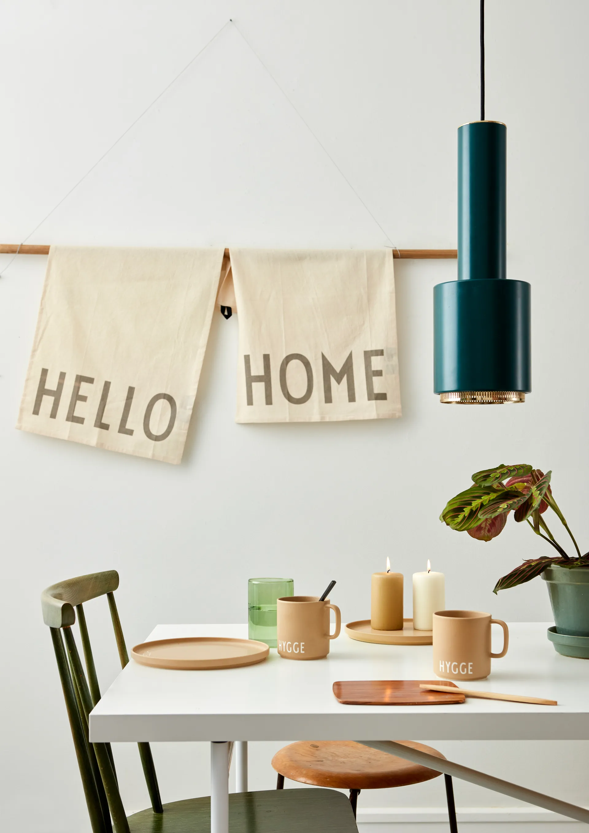 Design Letters Set de 2 paños de cocina favorit, Hello-home-off white Design Letters