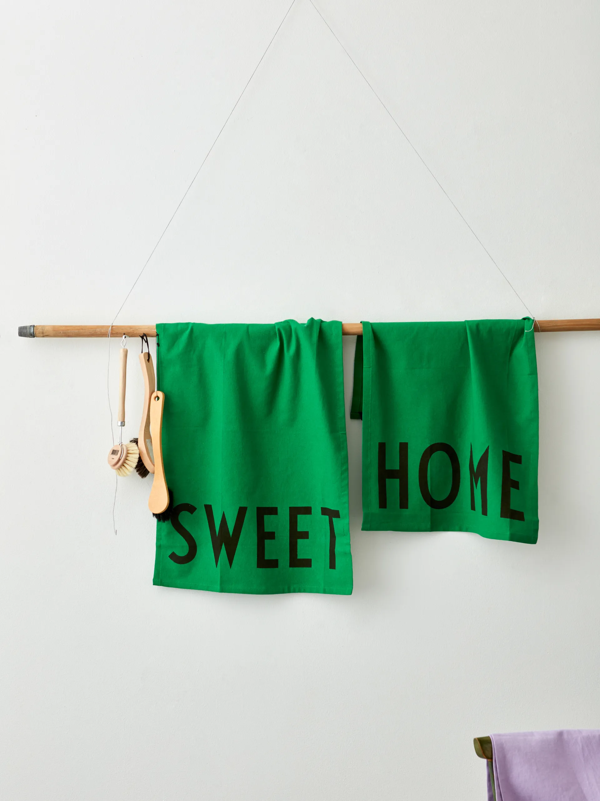 Design Letters Set de 2 paños de cocina favorit, Sweet-home-green Design Letters