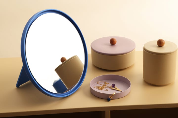 Espejo de mesa Mirror Mirror Ø21 cm, Cobalt blue Design Letters