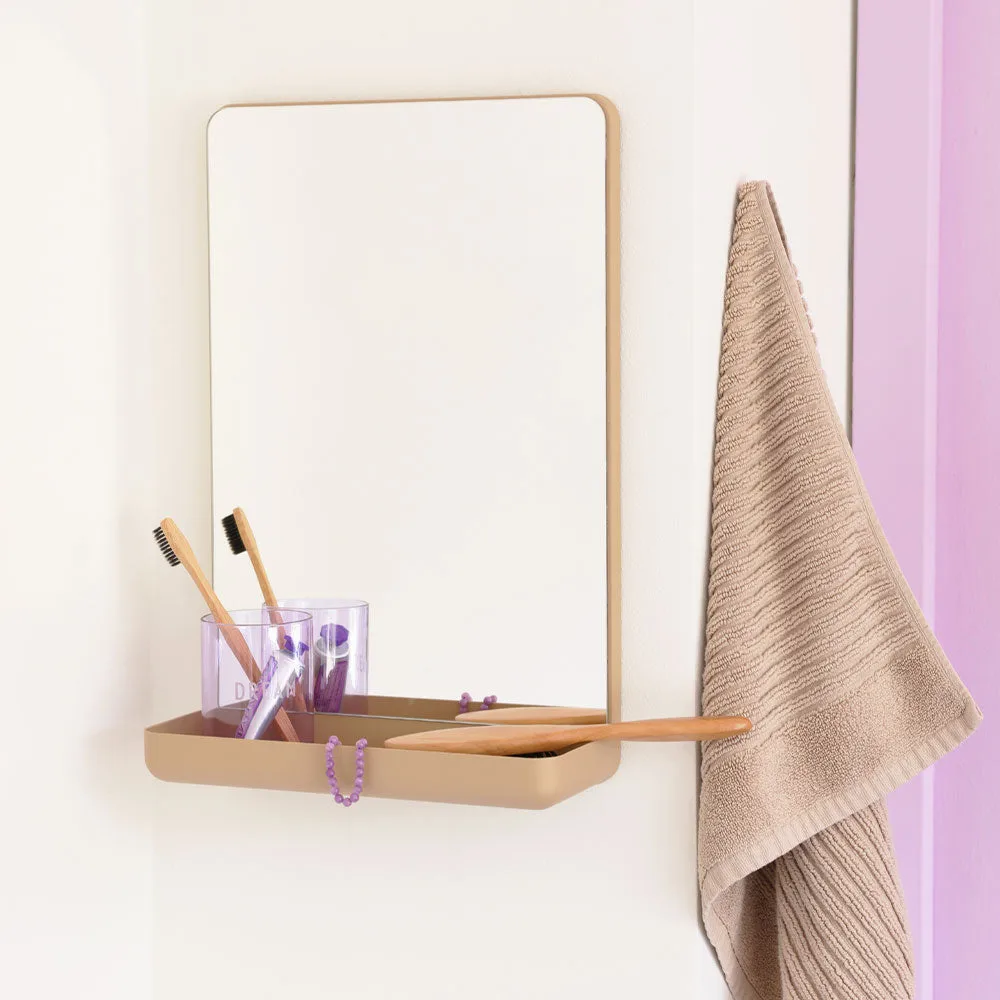 Espejo de pared con estante Design Letters, Beige Design Letters