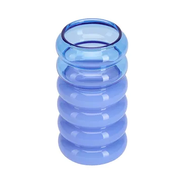 Jarrón y candelabro Bubble 2-en-1 13,5 cm - Blue - Design Letters