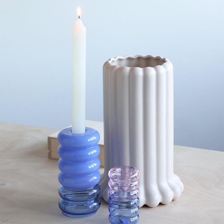 Jarrón y candelabro Bubble 2-en-1 13,5 cm, Blue Design Letters
