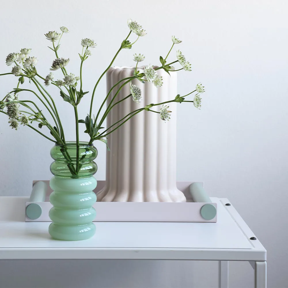 Jarrón y candelabro Bubble 2-en-1 13,5 cm, Green Design Letters