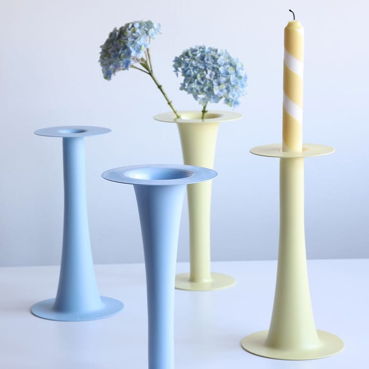 Jarrón y candelabro Trumpet 2-en-1 24 cm, Blue Design Letters