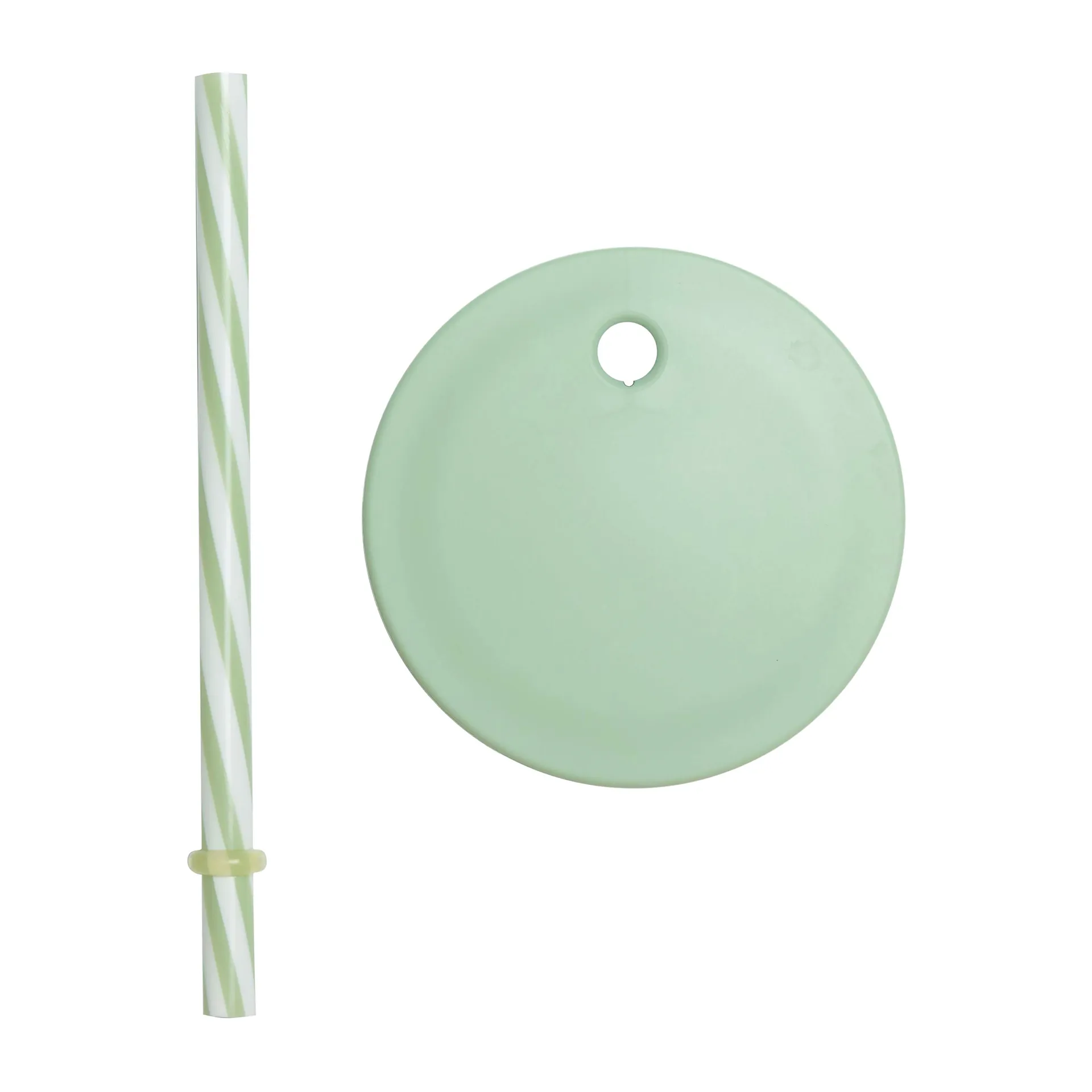 Pajita con tapa Design Letters, Green Design Letters