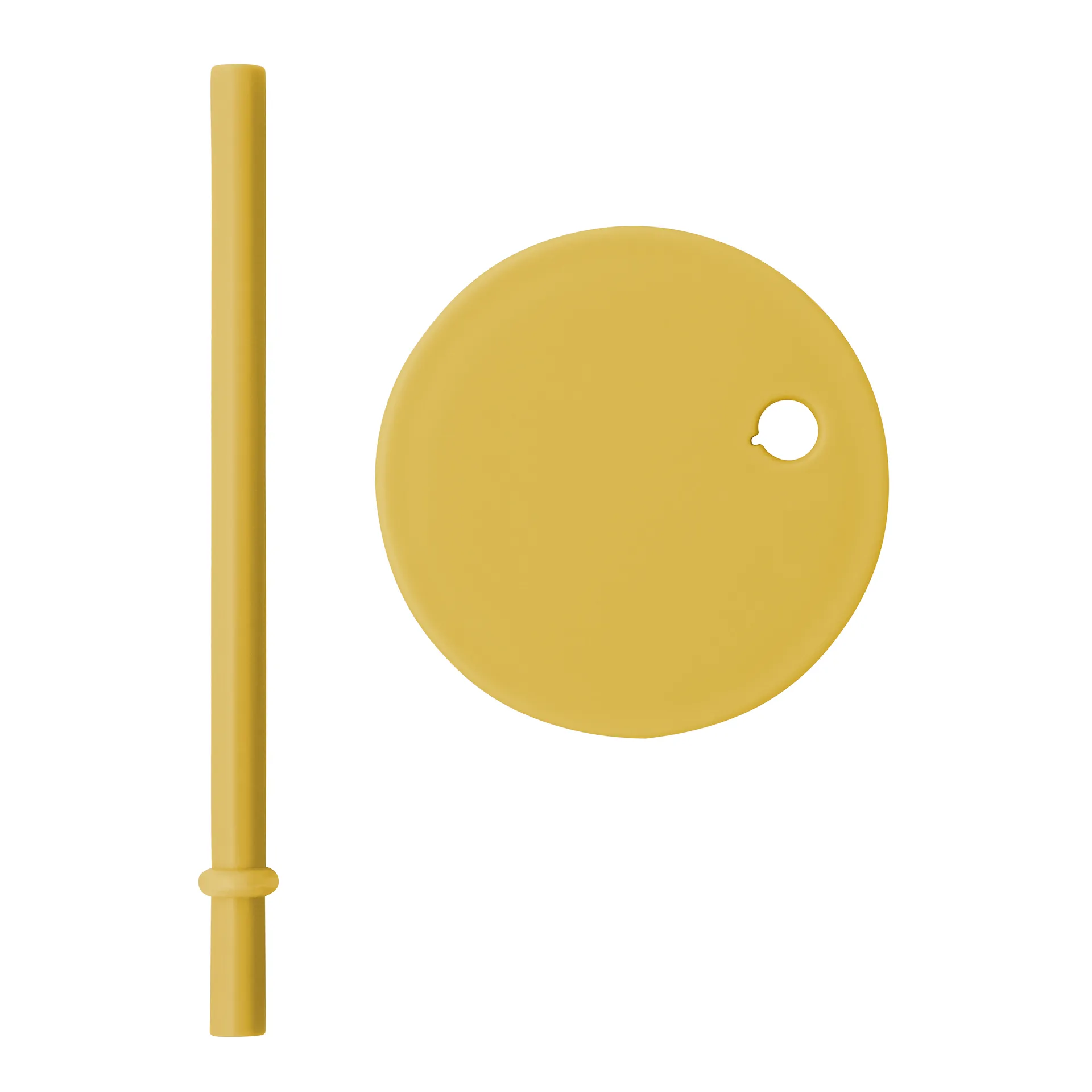 Pajita con tapa Design Letters, Mustard Design Letters