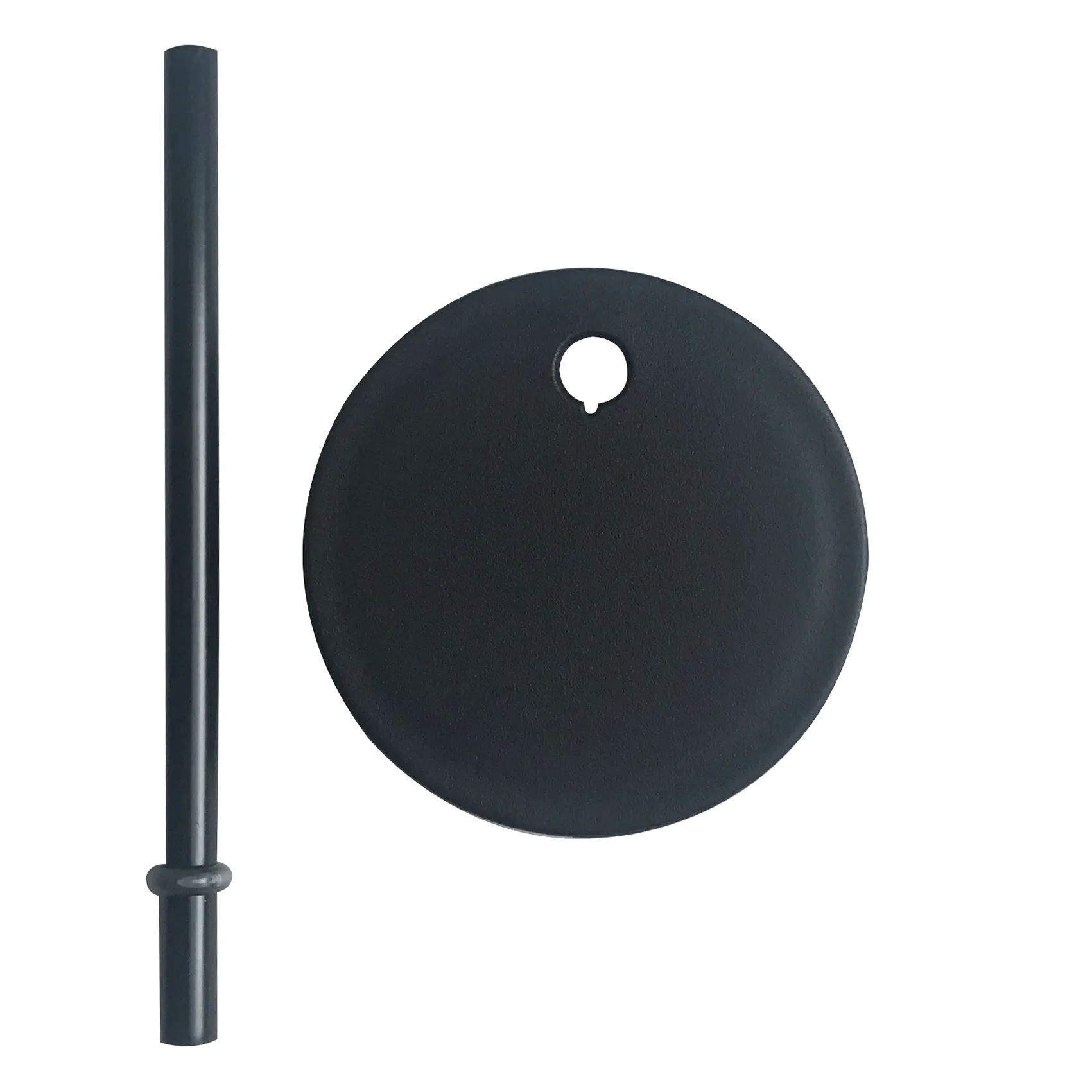 Pajita con tapa Design Letters, negro Design Letters