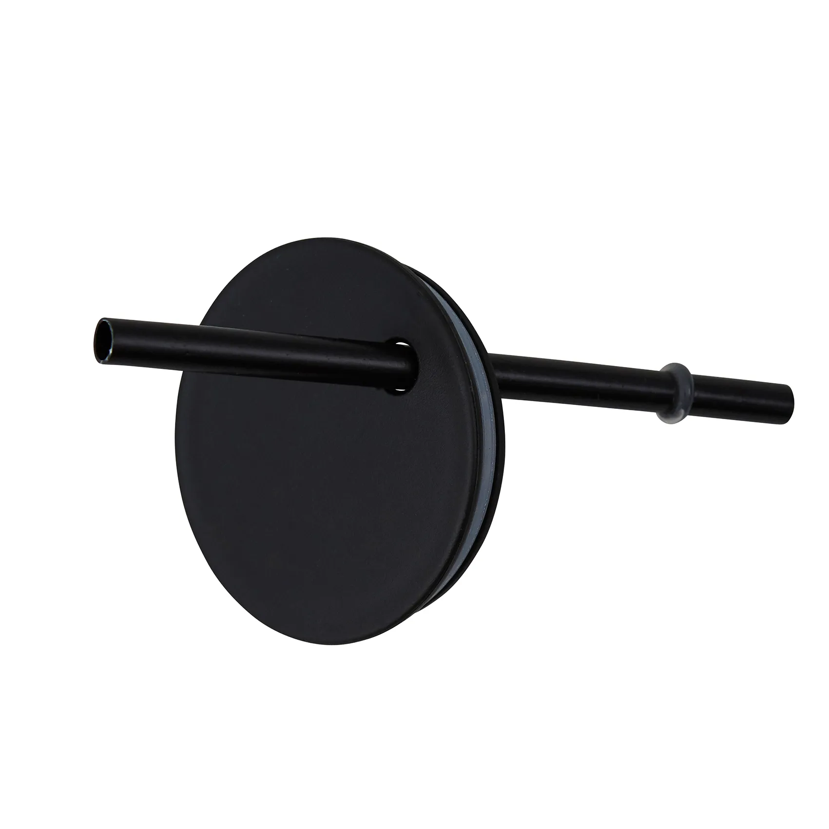 Pajita con tapa Design Letters, negro Design Letters