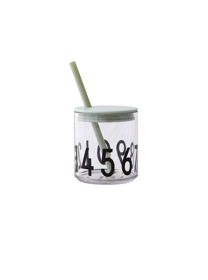 Pajita con tapa Design Letters, verde Design Letters