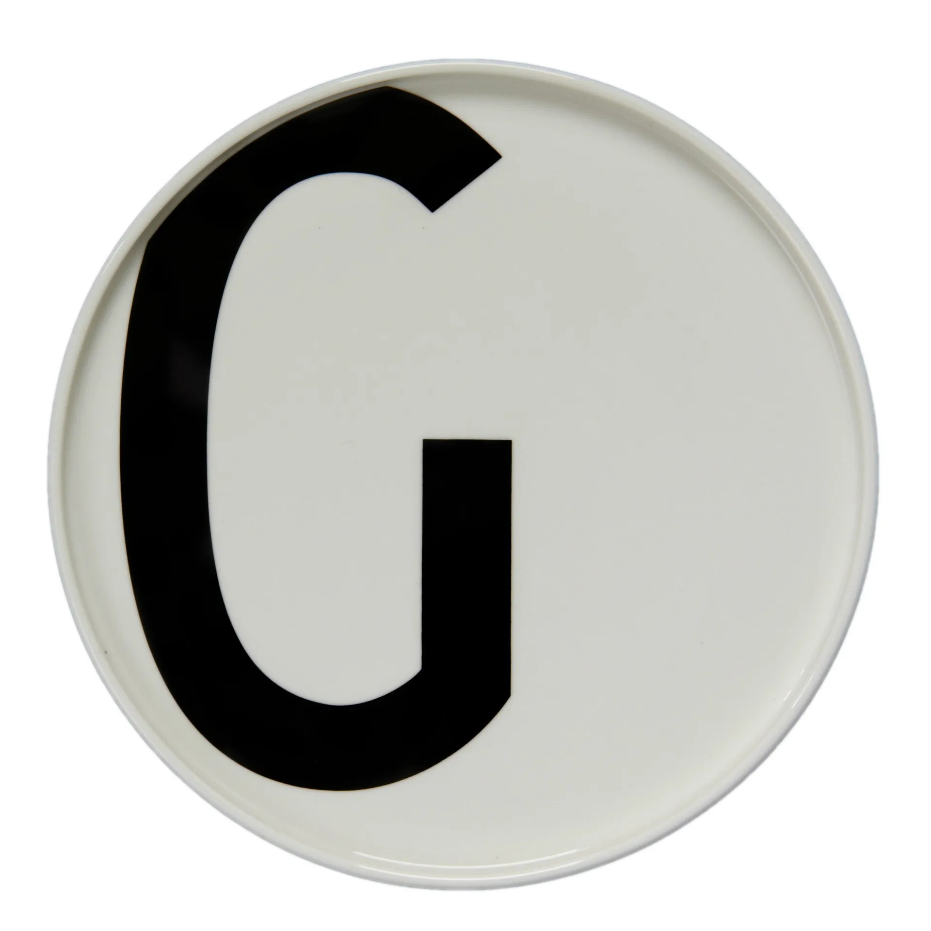 Plato con letra Design Letters, G Design Letters