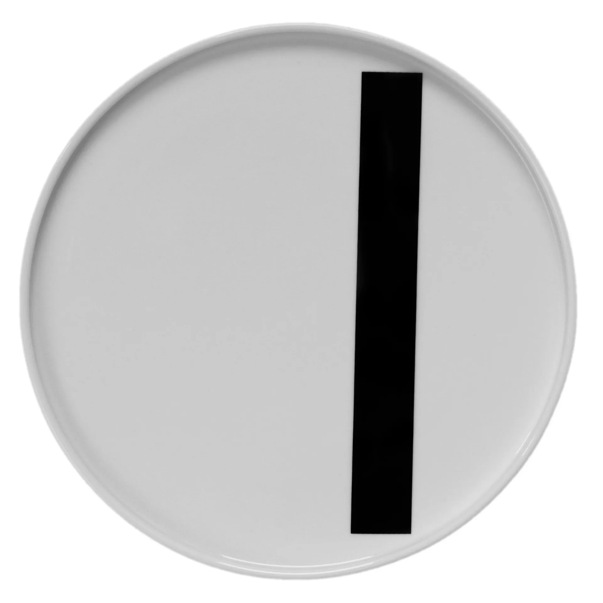 Plato con letra Design Letters, I Design Letters