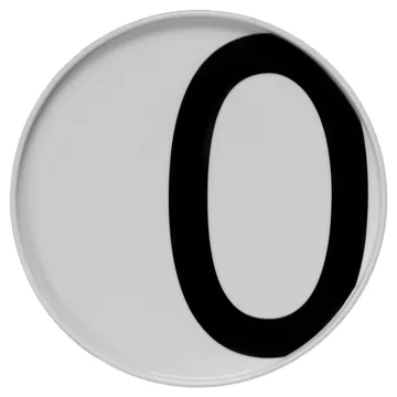 Plato con letra Design Letters - O - Design Letters