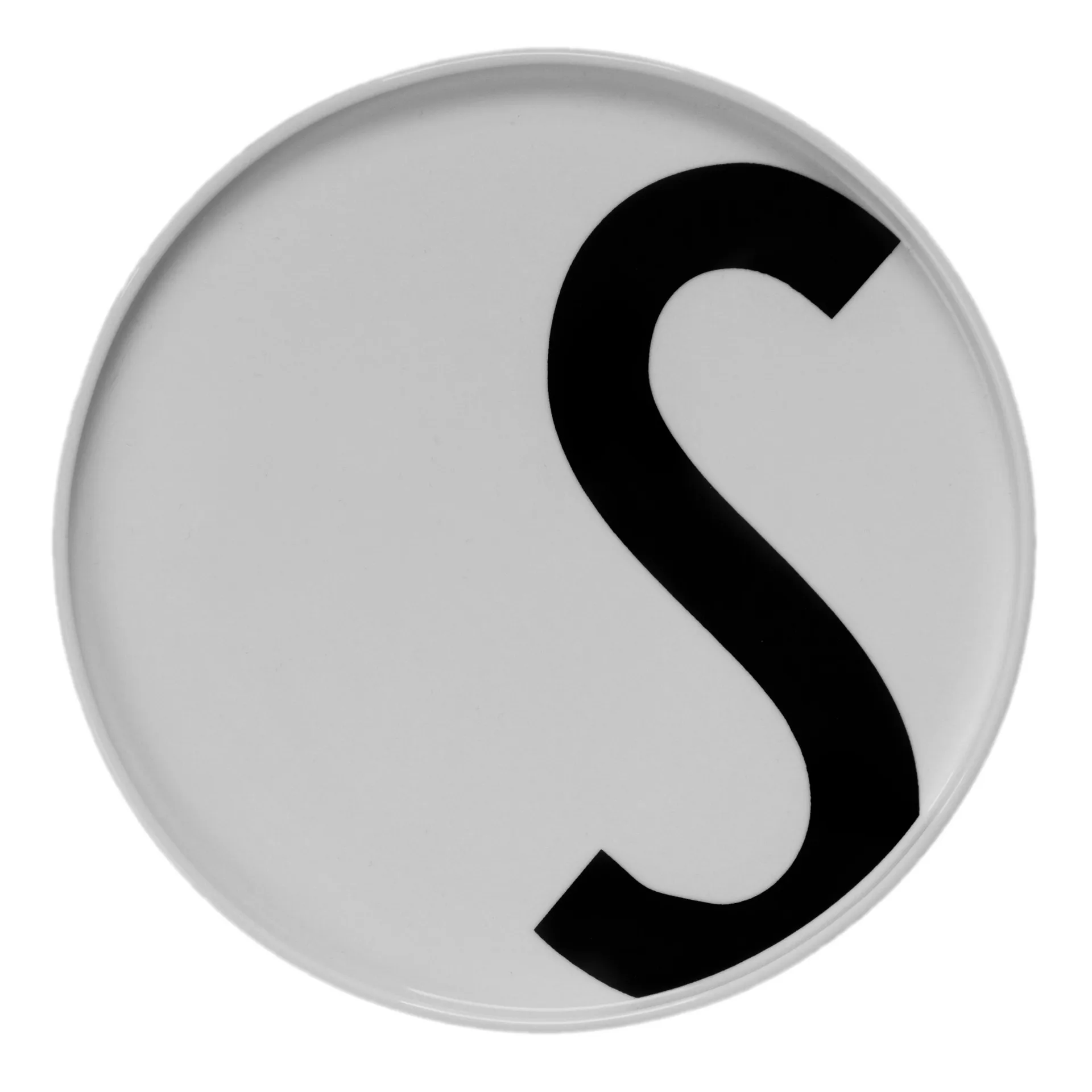 Plato con letra Design Letters, S Design Letters