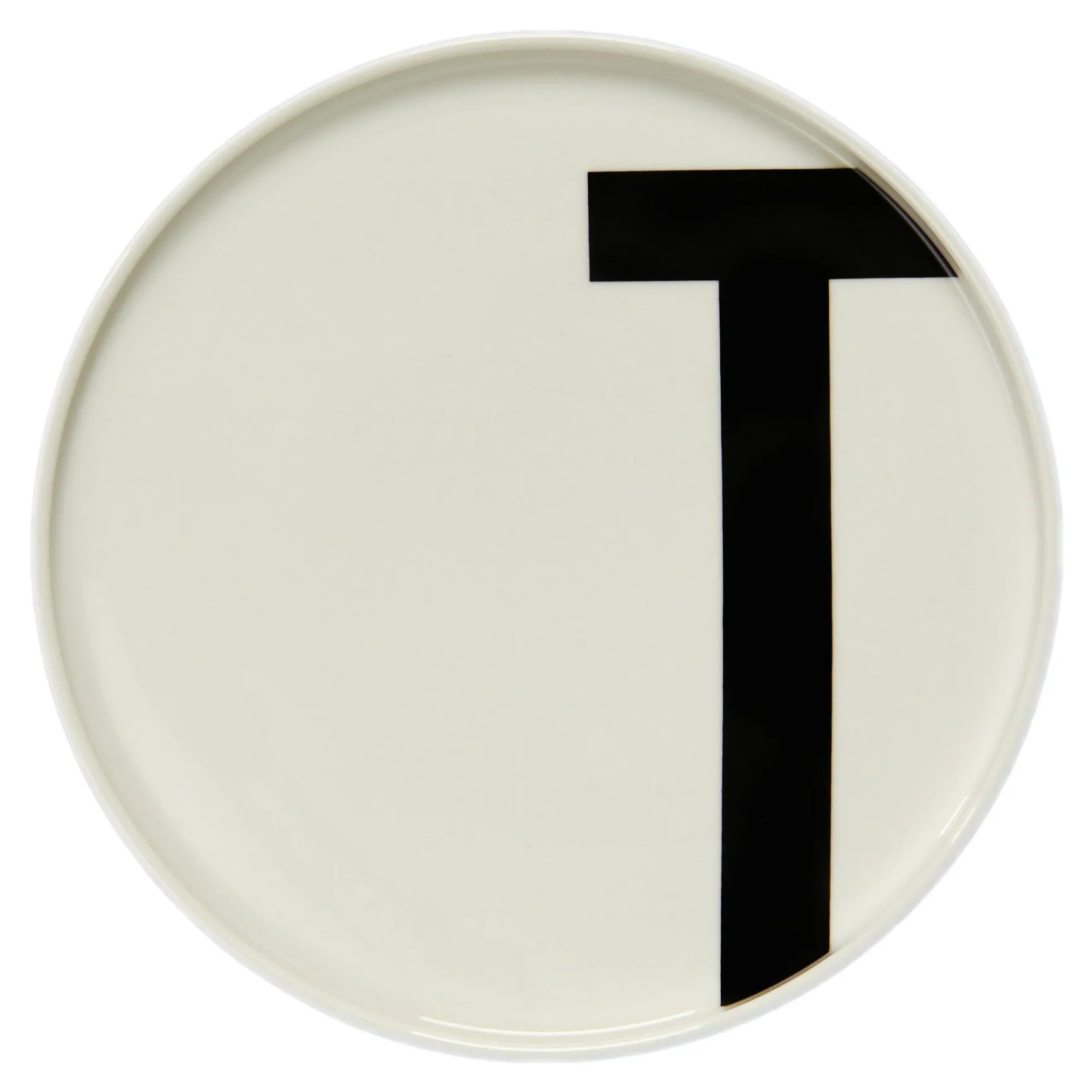 Plato con letra Design Letters, T Design Letters