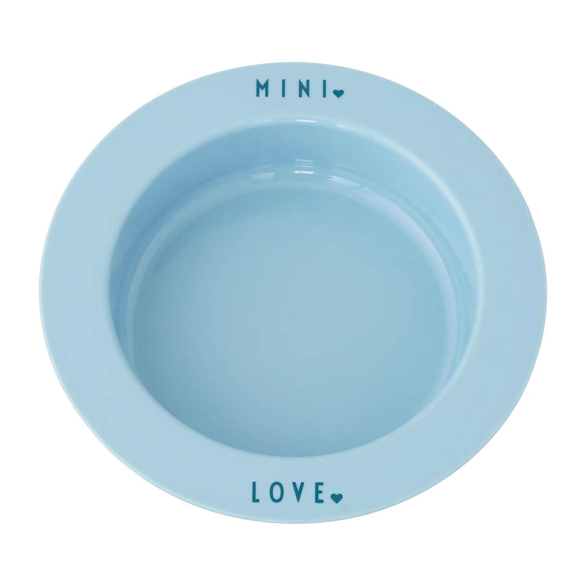 Plato hondo Design Letters favorit mini, Light blue-love Design Letters
