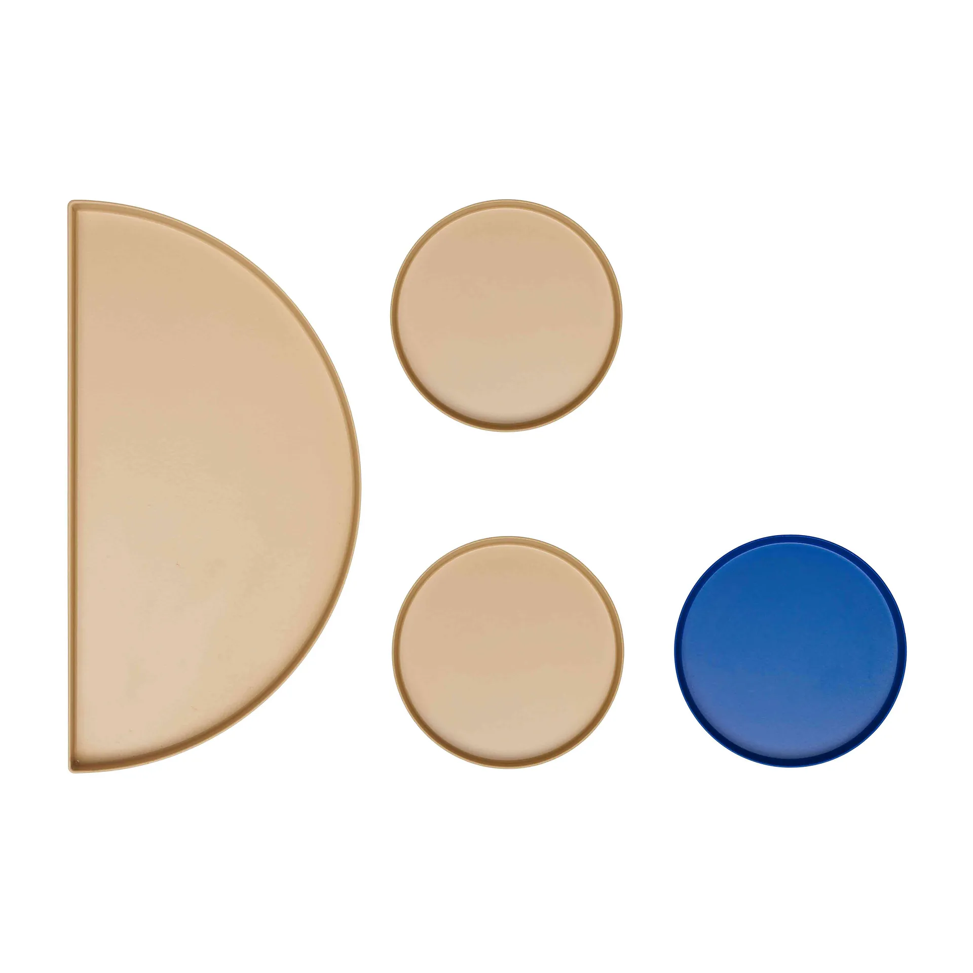 Set de 4 bandejas Treasure Trays, Beige-cobalt blue Design Letters