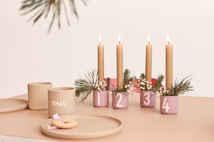 Set de 4 tazas Mini Cups, Lavender Design Letters