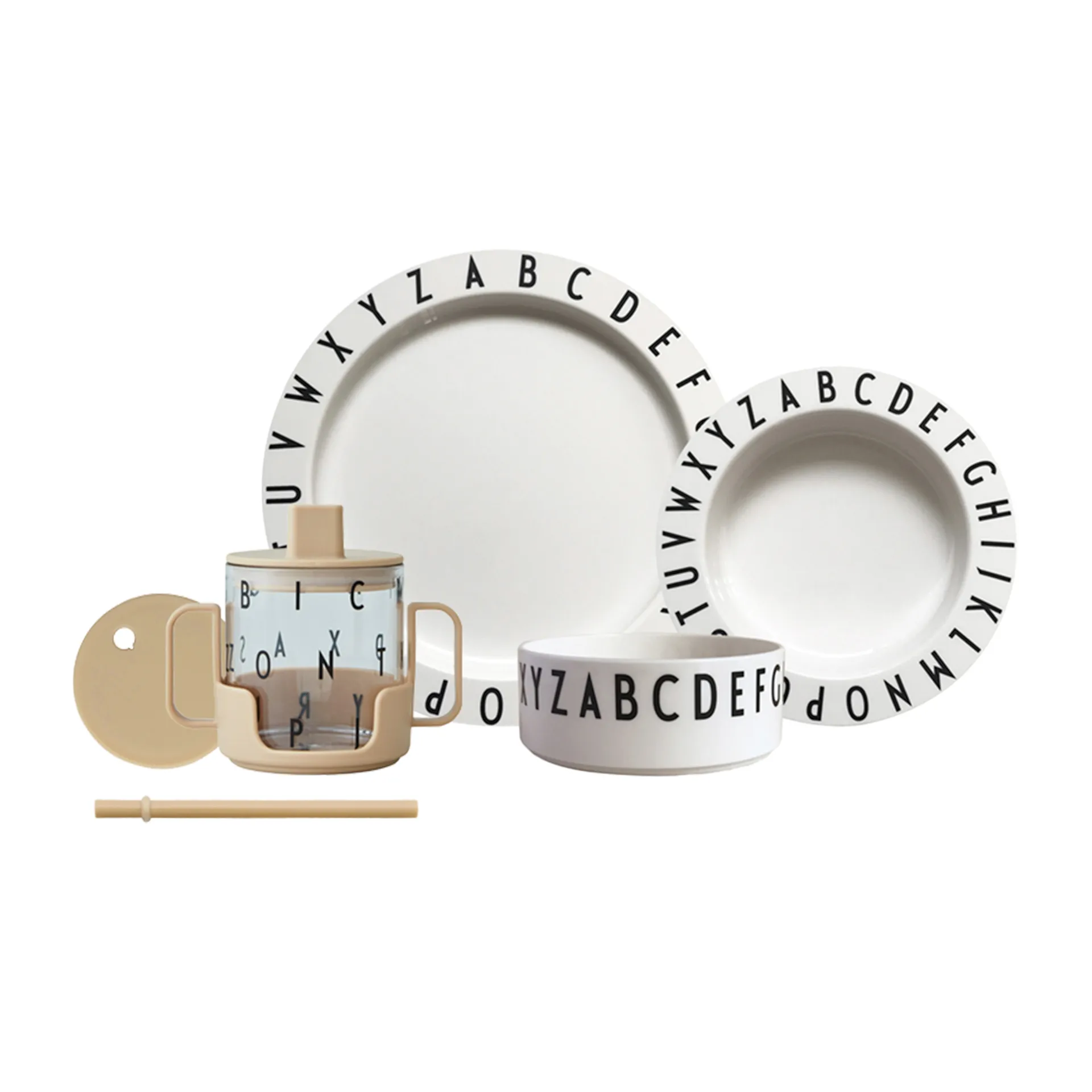 Set de regalo Design Letters Eat & Learn, Beige-white Design Letters