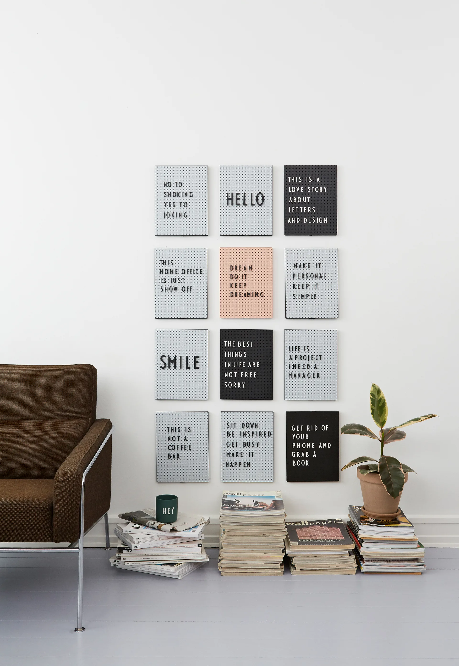 Tablón de letras Design Letters A4, negro Design Letters