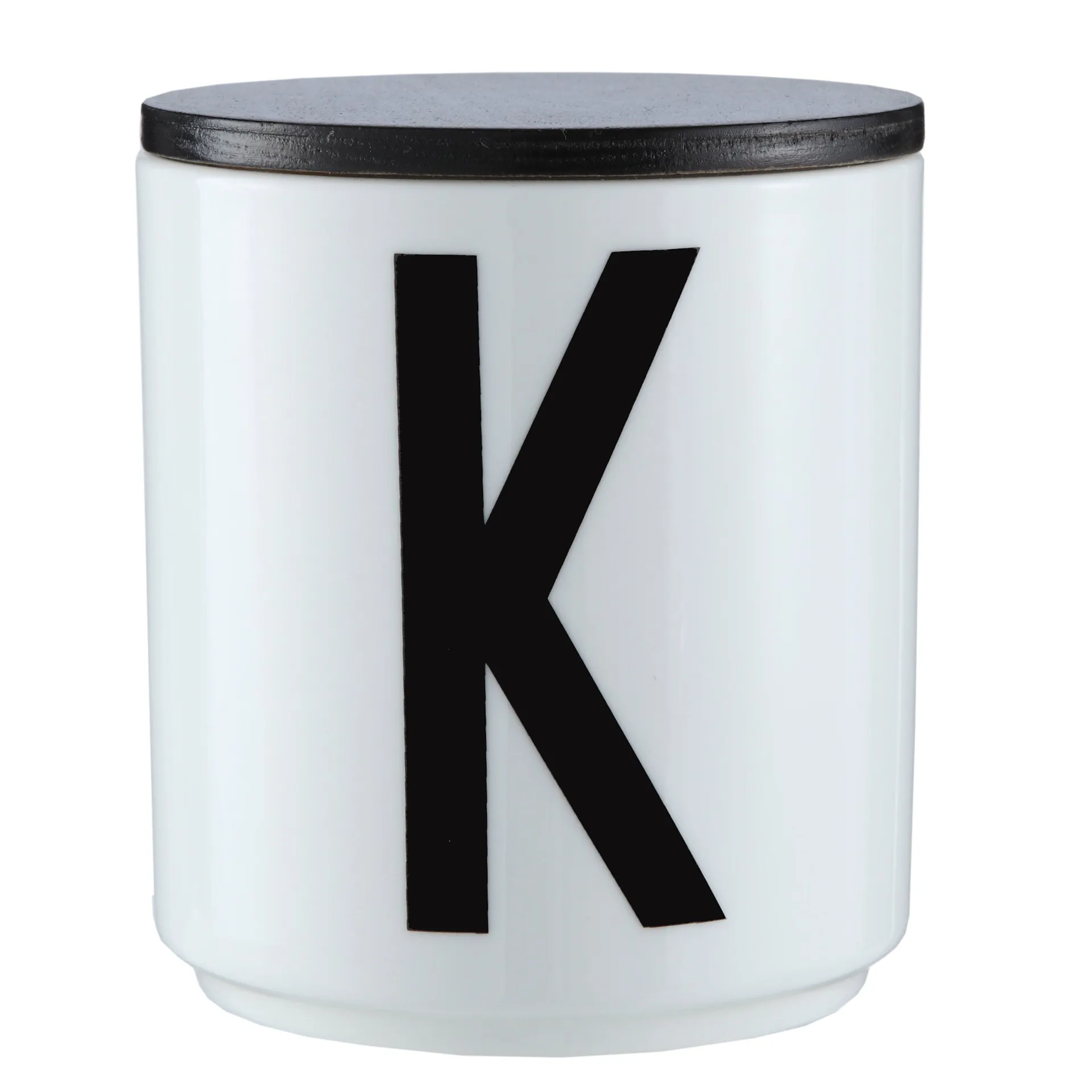 Tapa madera Design Letters Ø 8 cm, negro Design Letters