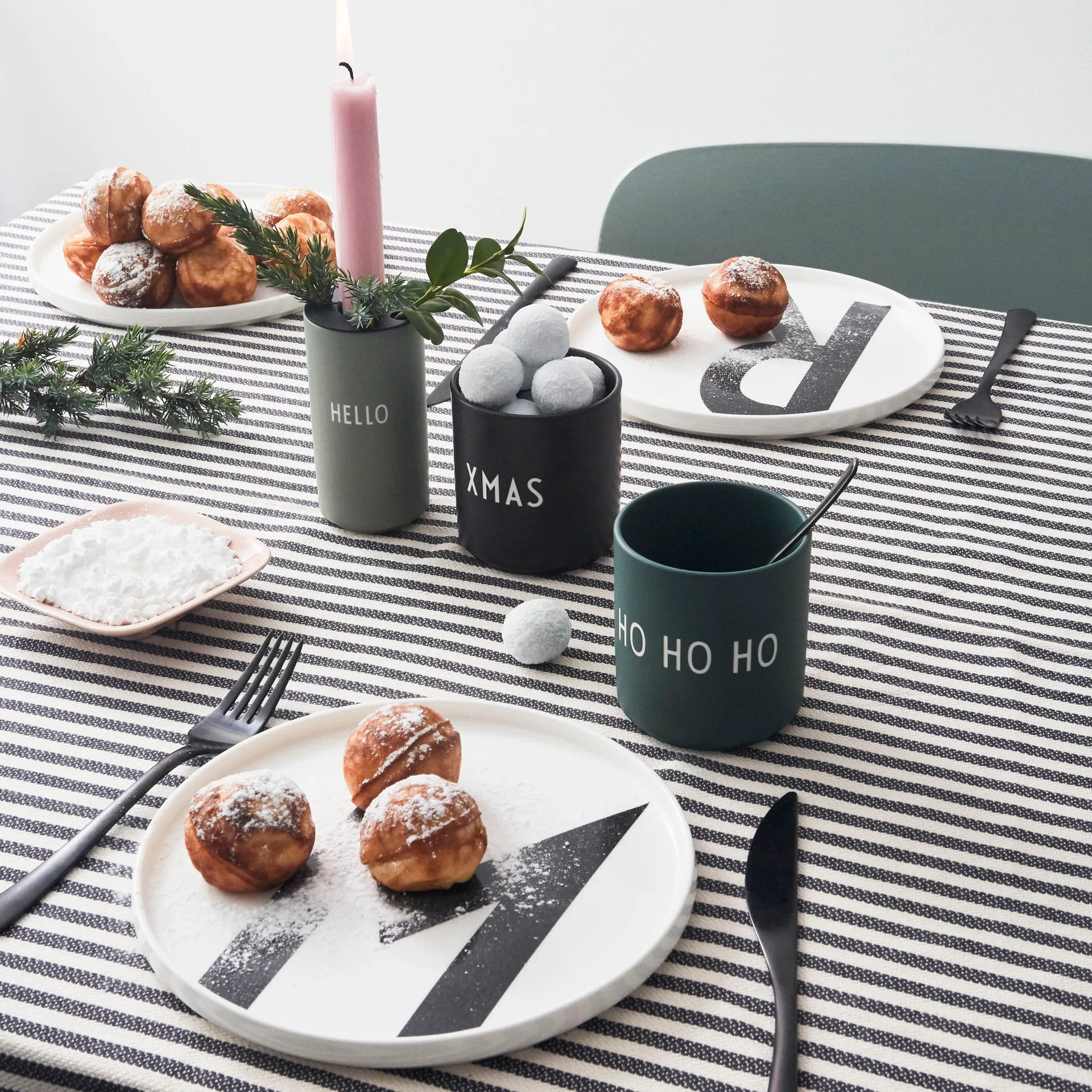 Taza favorita Design Letters 25 cl, Ho ho ho-dark green Design Letters