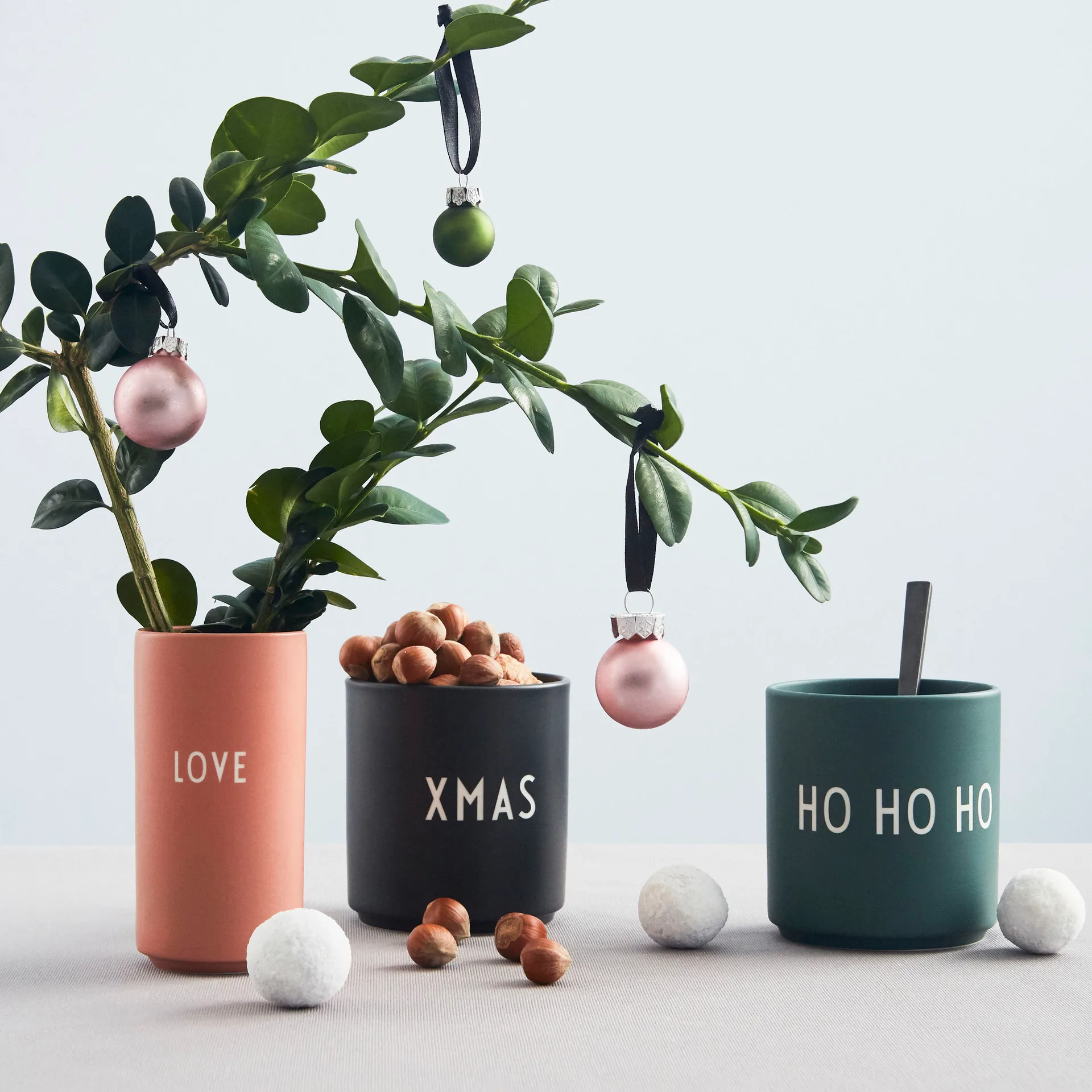 Taza favorita Design Letters 25 cl, Ho ho ho-dark green Design Letters