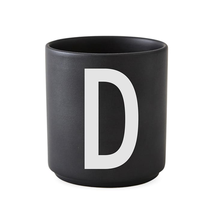 Taza negra Design Letters - D - Design Letters