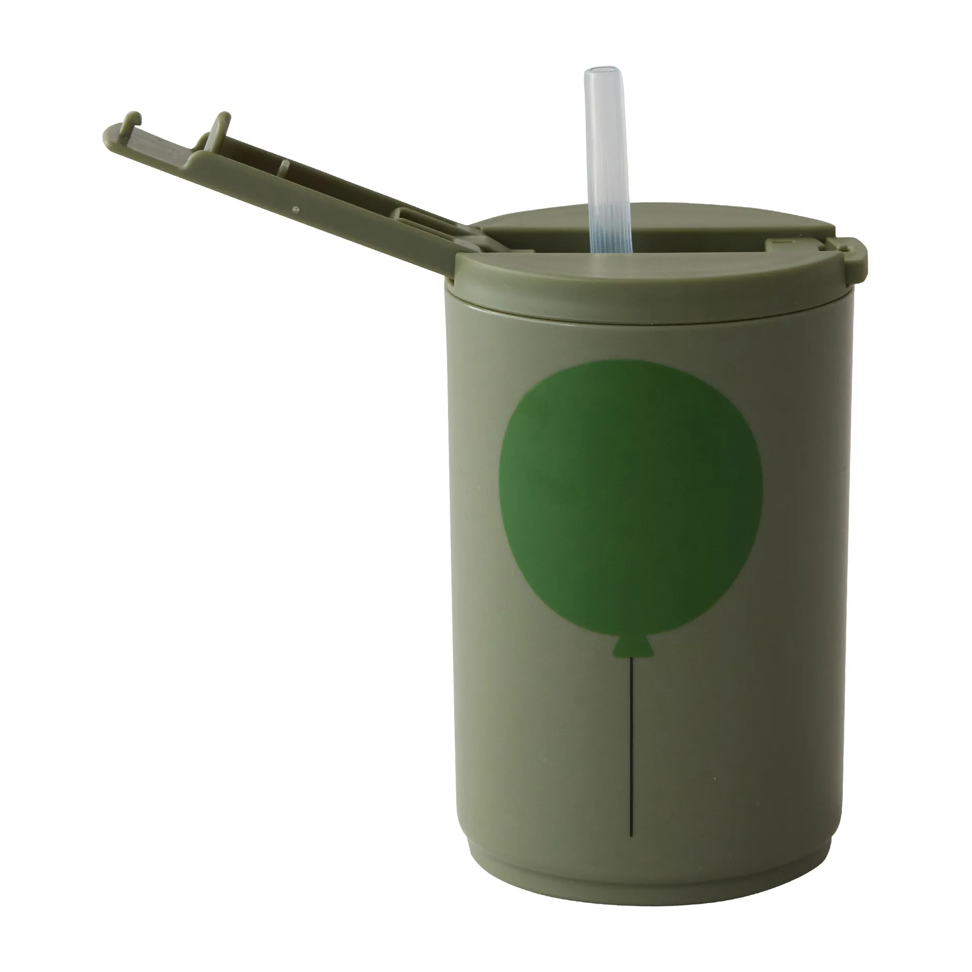 Taza térmica con pajita Design Letters 33 cl, Forest Green Design Letters