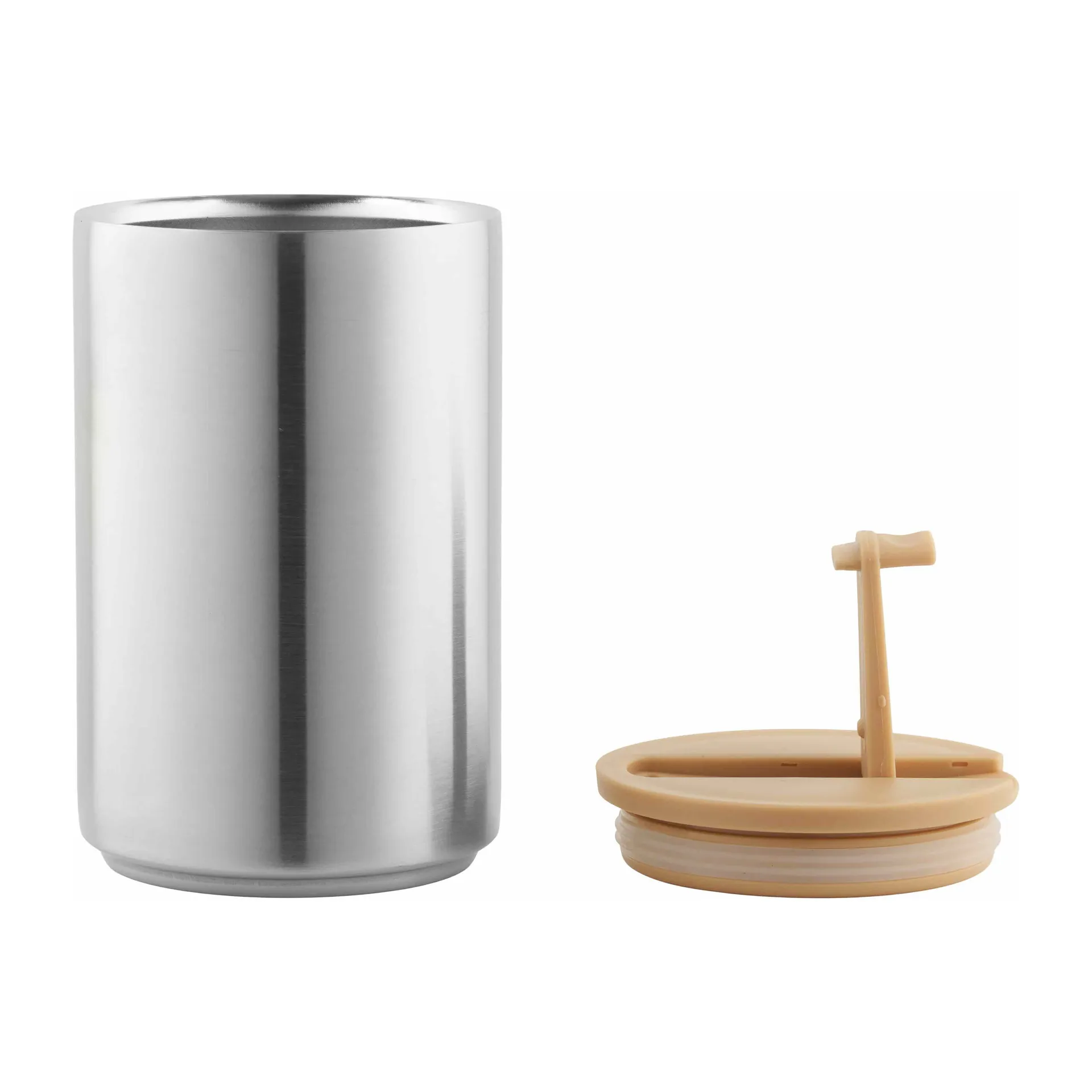 Taza termo Design Letters, Brushed steel-beige Design Letters