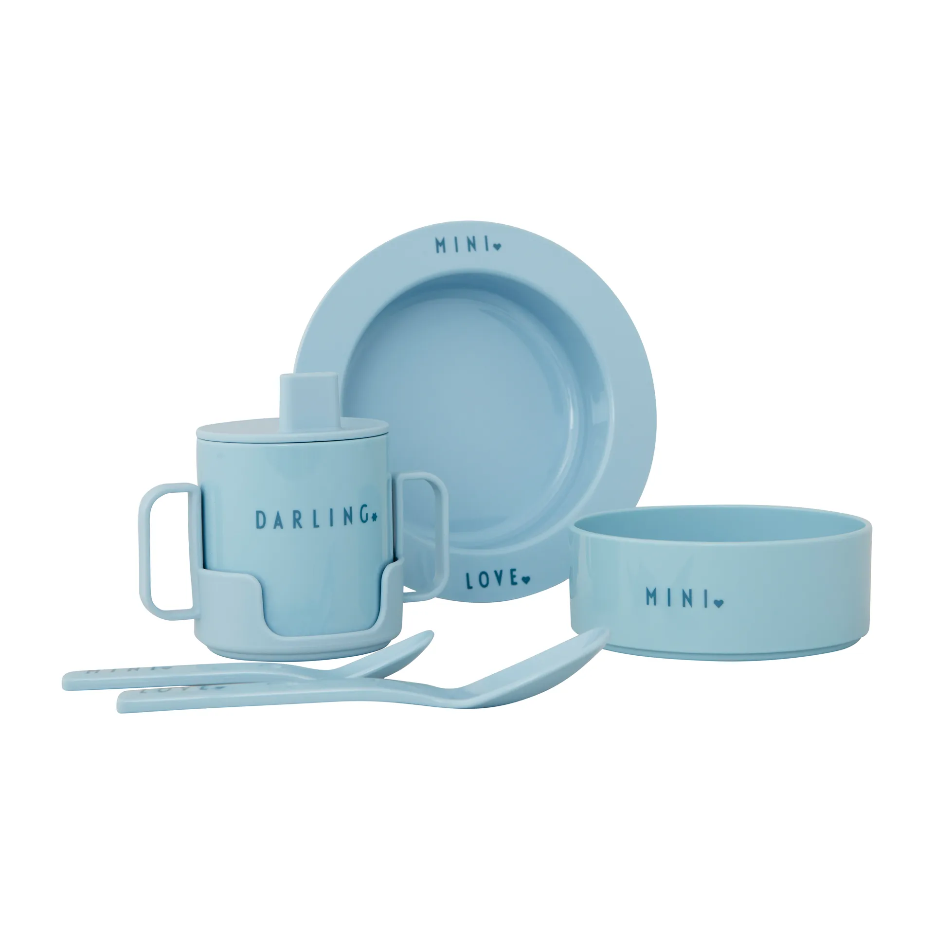 Vajilla infantil Design Letters favorit mini, Light blue Design Letters